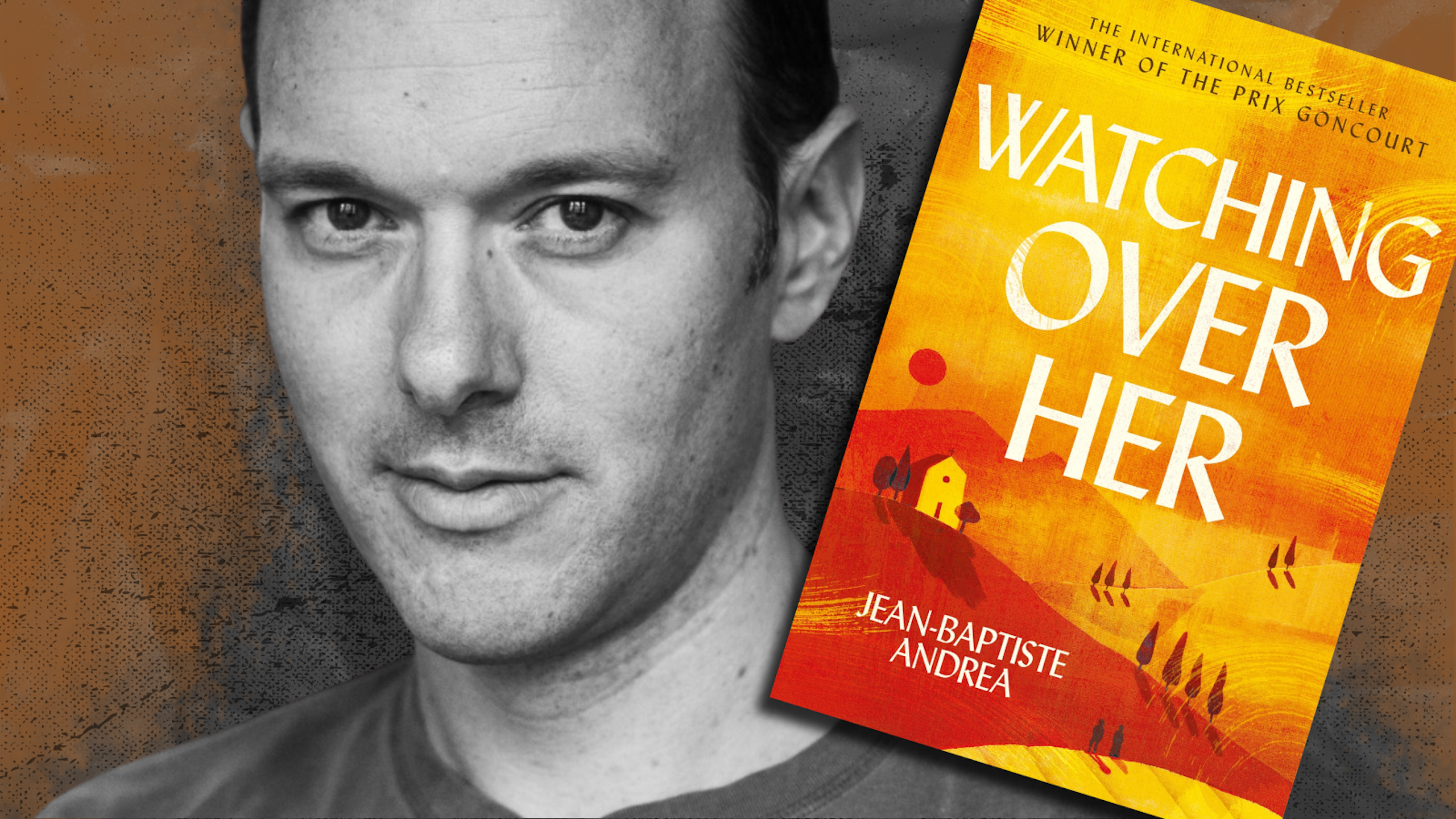 a smiling man and a book cover